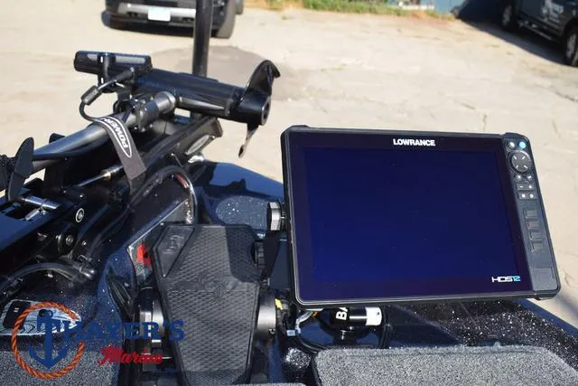 Slide: The Image of 2025 Bass Cat Cougar FTD with Lowrance HDS-12 fishfinder and trolling motor. - 46