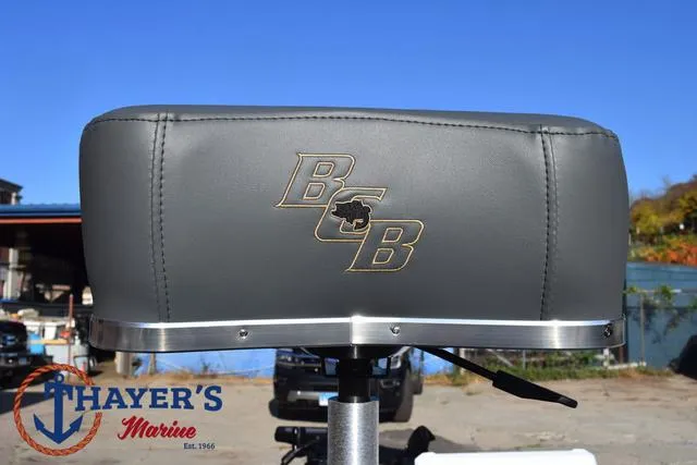 Slide: The Image of 2025 Bass Cat Cougar FTD boat seat with BCB logo at Thayer's Marine. - 47