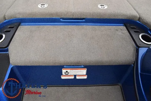 Slide: The Image of 2018 Nitro Z21 boat interior with gray seating and cup holders. - 18