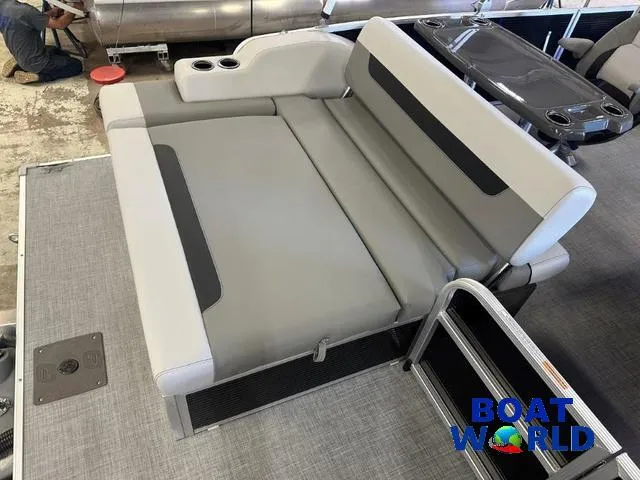 Slide: The Image of 2025 Princecraft Vectra 21 RL SS pontoon seating with swingback design and cup holders. - 20