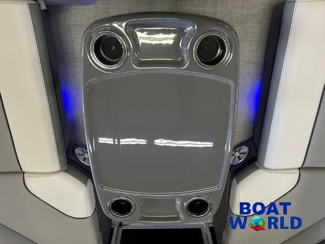 Slide: The Image of 2025 Princecraft Vectra 21 RL SS pontoon interior with sleek design and modern features. - 24