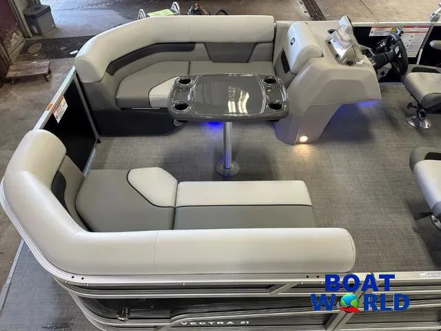 Slide: The Image of 2025 Princecraft Vectra 21 RL SS pontoon interior with seating and table. - 4