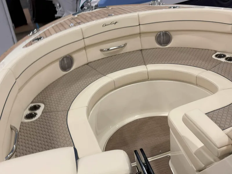 Slide: The Image of 2025 Chris-Craft Launch 35 GT boat interior with luxurious seating and elegant design. - 10