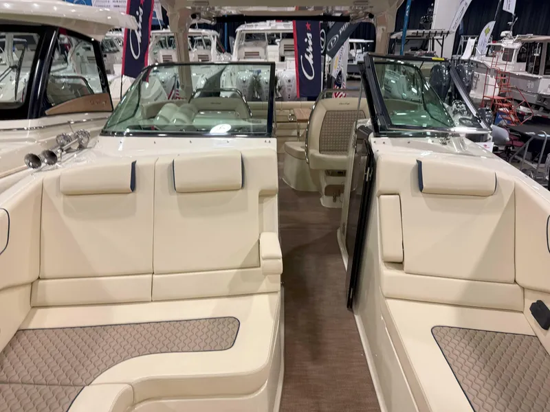 Slide: The Image of 2025 Chris-Craft Launch 35 GT interior with luxurious seating and elegant design. - 12