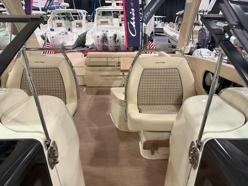 Slide: The Image of 2025 Chris-Craft Launch 35 GT interior with luxurious seating and elegant design. - 13