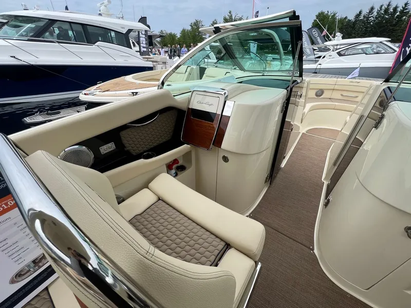 Slide: The Image of 2025 Chris-Craft Launch 35 GT interior with luxurious seating and elegant design. - 22