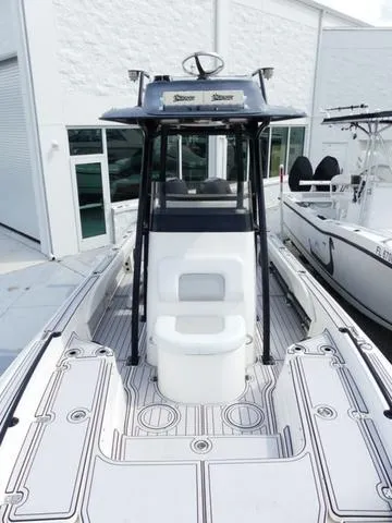 Slide: The Image of 2018 ShearWater 270 Carolina Flare boat with sleek design and spacious deck. - 20