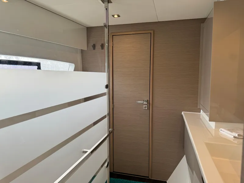 Slide: The Image of Interior of 2020 Fountaine Pajot Elba 45 yacht, featuring modern bathroom design. - 39