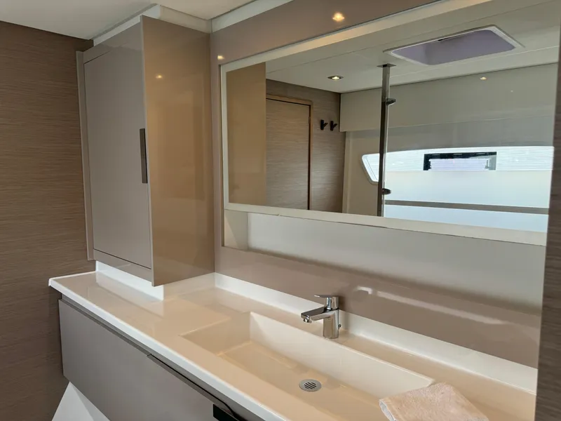 Slide: The Image of Modern bathroom interior on 2020 Fountaine Pajot Elba 45 yacht. - 40