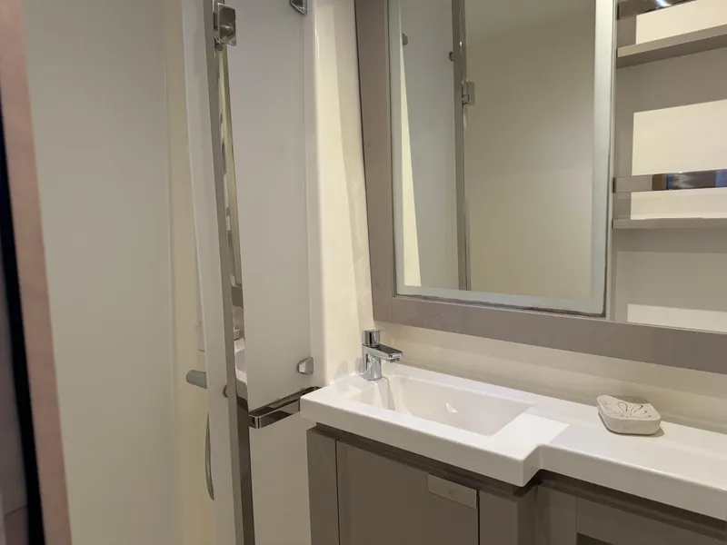Slide: The Image of Modern bathroom interior on 2020 Fountaine Pajot Elba 45 yacht. - 48
