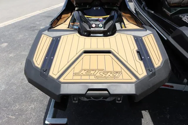 Slide: The Image of 2025 Kawasaki Jet Ski Ultra 310 rear deck with tan and black design. - 7