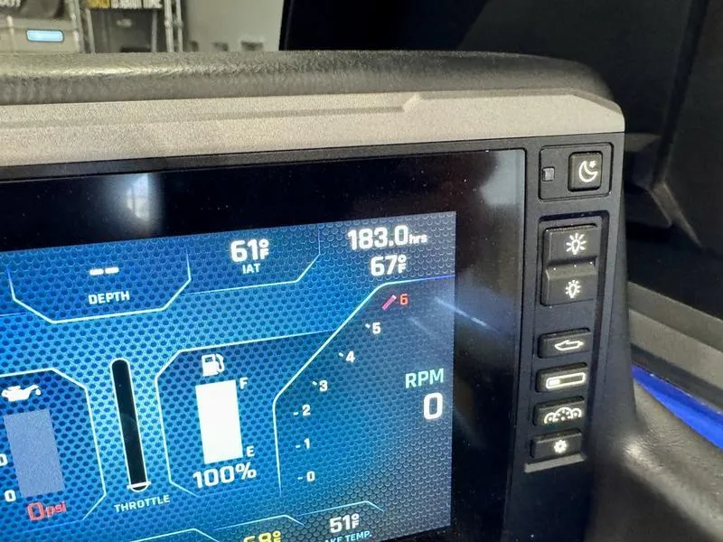 Slide: The Image of Axis T250 2022 dashboard display showing engine metrics and controls. - 19