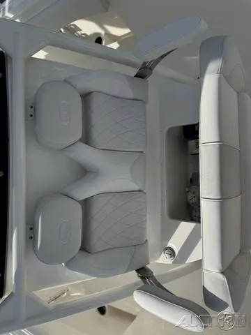 Slide: The Image of Close-up of 2025 Key West 263 FS boat interior with speaker detail. - 45