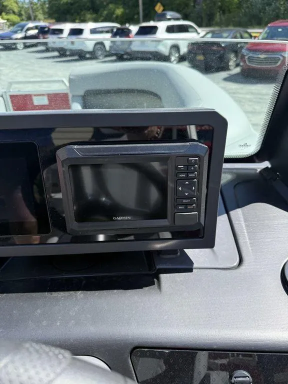 Slide: The Image of Garmin navigation system in 2025 Bennington 22 MSB boat dashboard, parked outdoors. - 20