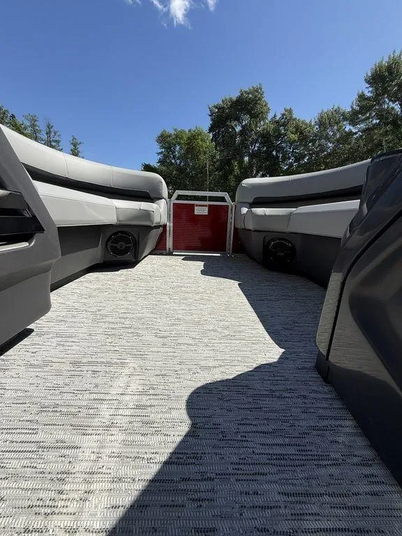 Slide: The Image of 2025 Bennington 22 MSB boat interior with sleek seating and modern design. - 32