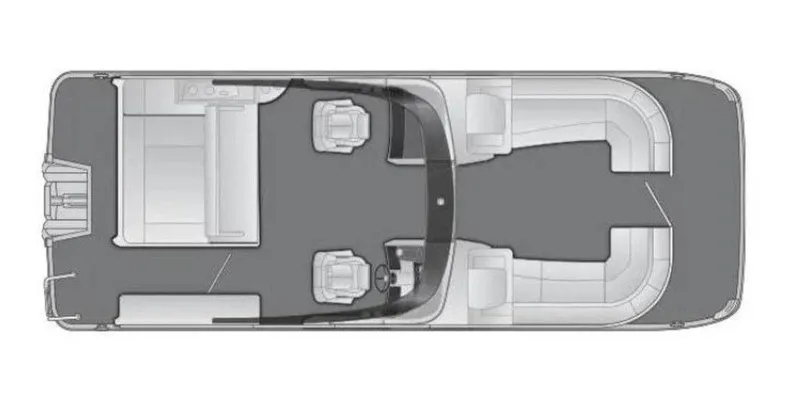 Slide: The Image of Top view layout of a 2025 Bennington 25RSBWAX1 pontoon boat. - 24