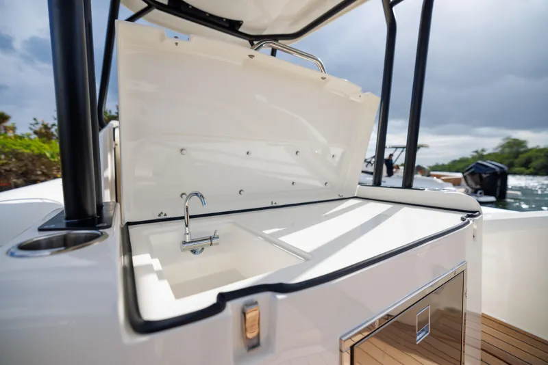 Slide: The Image of 2024 Nuova Jolly Prince 38 boat with open deck sink and storage. - 7