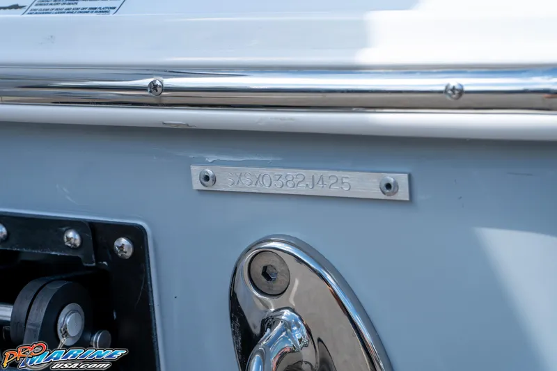 Slide: The Image of 2025 Sea Hunt Gamefish 27 boat detail with serial number plate. - 14