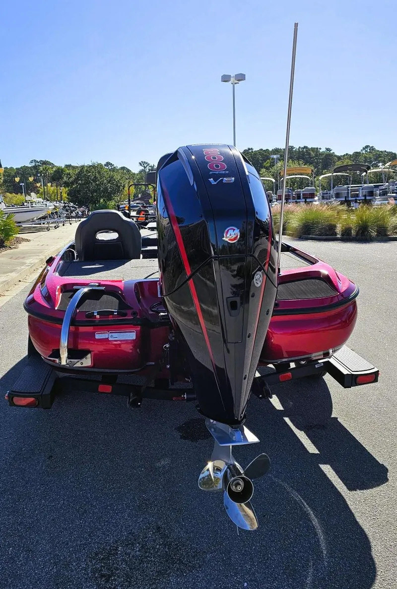 Slide: The Image of 2025 Nitro Z19 boat with powerful outboard motor on a trailer. - 5