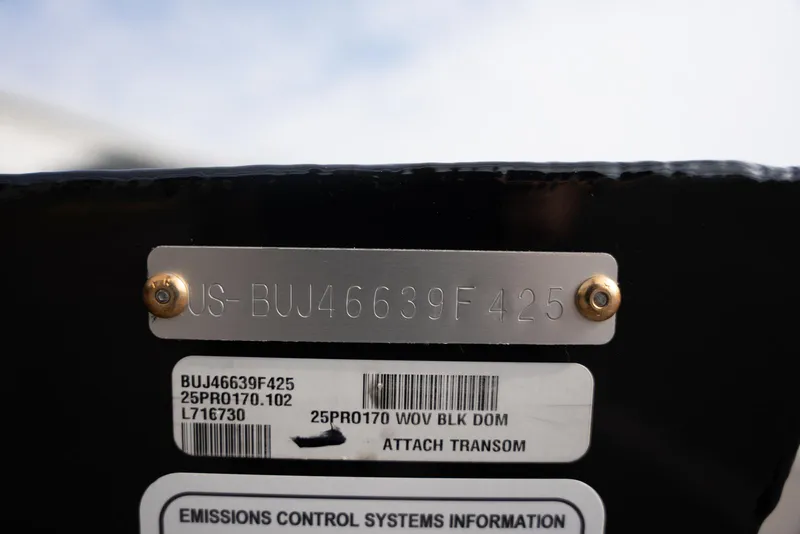 Slide: The Image of Bass Tracker Pro Team 170 2025 hull identification number plate. - 12