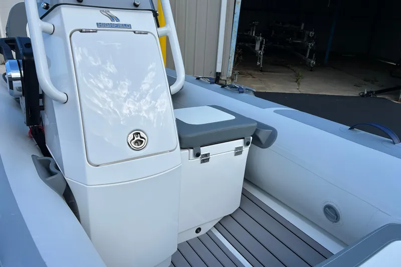 Slide: The Image of 2026 Highfield Classic 360 GT boat interior with sleek design and modern features. - 16