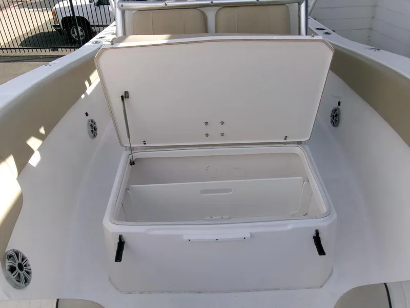Slide: The Image of 2018 Sea Fox 266 Commander boat with open storage compartment. - 13