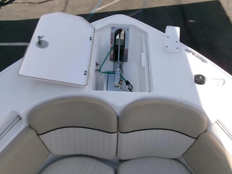 Slide: The Image of 2018 Sea Fox 266 Commander boat bow with seating and anchor compartment. - 5