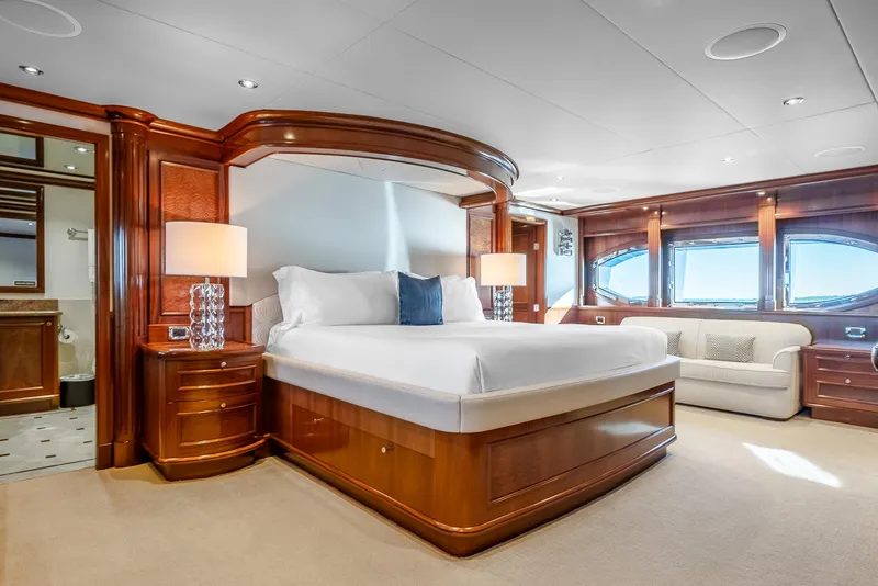 Slide: The Image of Luxurious Richmond Yachts 2007 bedroom with elegant wood finishes and large windows. - 16
