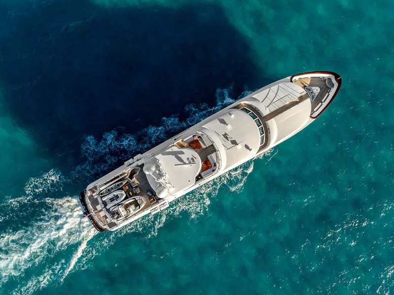 Slide: The Image of Aerial view of 2007 Richmond Yachts Semi Displacement cruising in clear blue waters. - 4