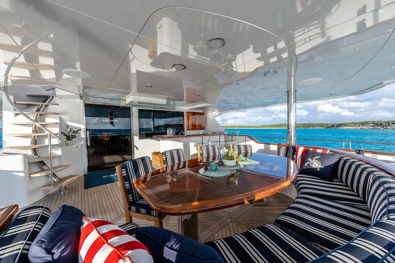 Slide: The Image of Luxurious 2007 Richmond Yachts Semi Displacement deck with elegant dining area and ocean view. - 10