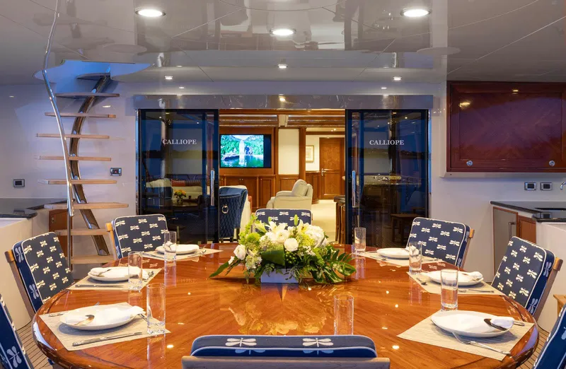 Slide: The Image of Luxurious dining area on 2007 Richmond Yachts Semi Displacement, featuring elegant table setting and decor. - 8