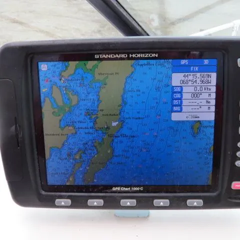 Slide: The Image of GPS navigation screen on a 1973 Slickcraft SS235 boat, displaying marine chart. - 20