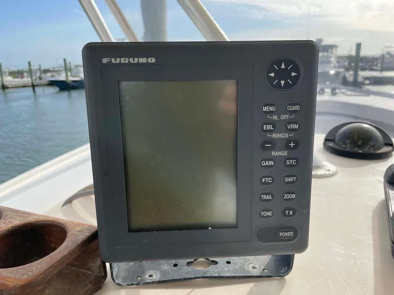Slide: The Image of Furuno marine navigation device on 1989 Rybo Runner Center Console boat. - 12