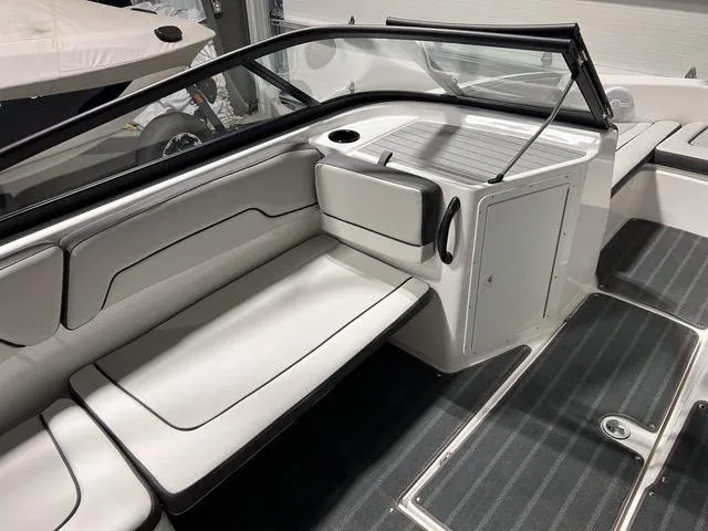 Slide: The Image of 2025 Yamaha Boats AR190 interior with sleek seating and modern design. - 10