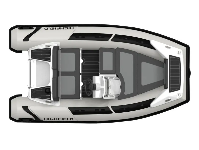 Slide: The Image of Top view of 2024 Highfield Sport 330 inflatable boat, featuring sleek design and modern layout. - 7
