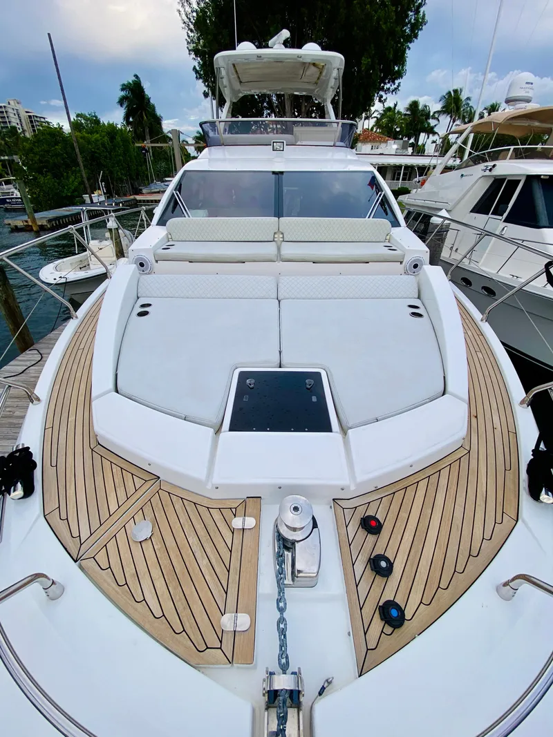 Slide: The Image of 2015 Azimut 50 yacht with sleek deck design and luxurious seating. - 33