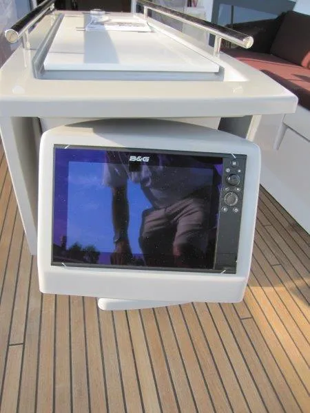 Slide: The Image of B&G navigation display on 2015 Beneteau Oceanis 45 yacht deck. - 35