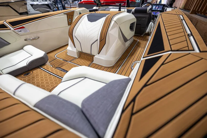 Slide: The Image of 2024 Nautique Ski Nautique interior with luxurious seating and modern design. - 9