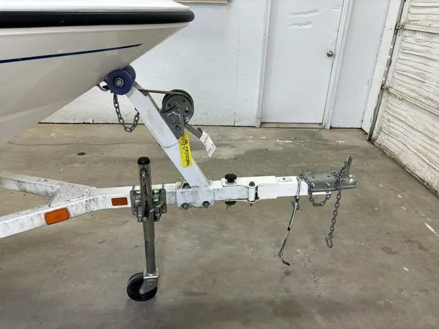 Slide: The Image of Trailer hitch of a 2007 Bayliner 175 Bowrider in a garage setting. - 3