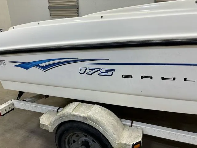 Slide: The Image of 2007 Bayliner 175 Bowrider on trailer in garage setting. - 5