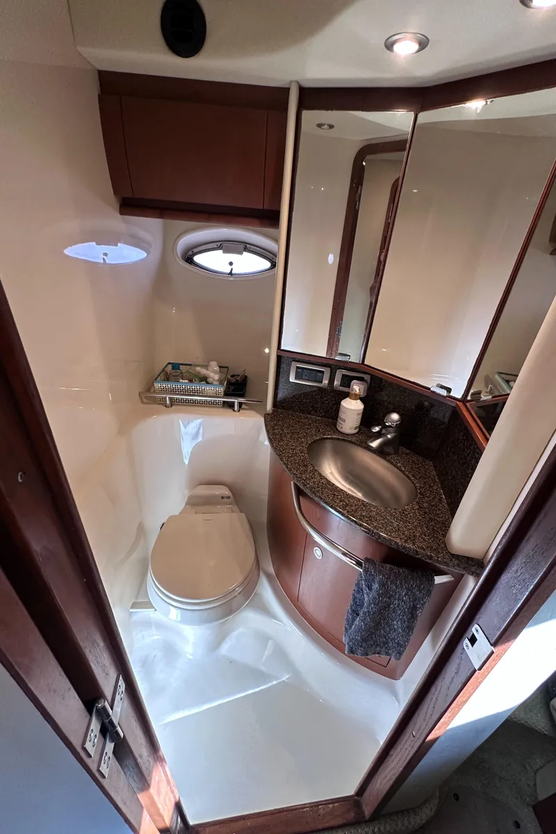 Slide: The Image of Luxurious bathroom in 2007 Sea Ray 44 Sundancer yacht with modern fixtures. - 28