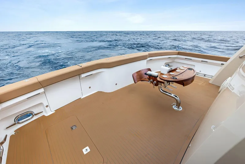 Slide: The Image of Aft deck of 2017 Burger 104 Motor Yacht with ocean view. - 39