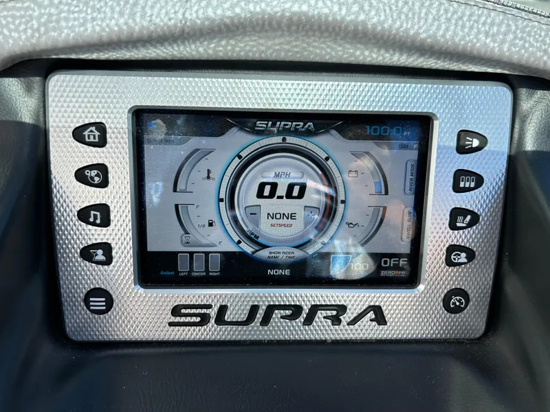 Slide: The Image of Supra SC400-550 2015 dashboard display with digital speedometer and control buttons. - 12