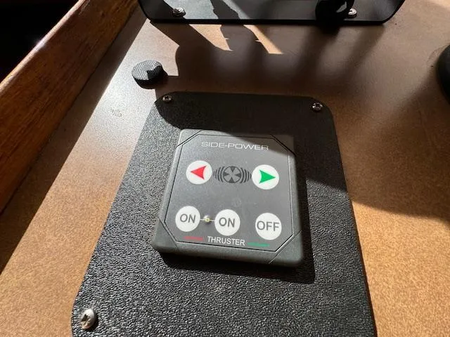 Slide: The Image of Side-Power thruster control panel on 1983 DeFever 41 Trawler boat. - 34