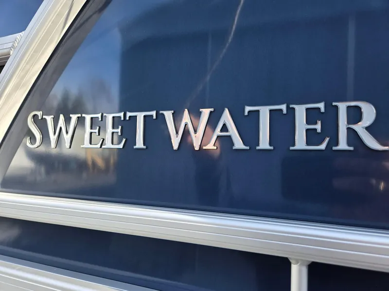 Slide: The Image of Close-up of 2025 Godfrey Sweetwater 2086 C boat nameplate. - 30