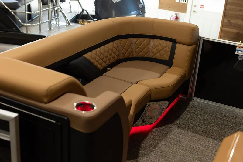Slide: The Image of Luxurious seating on 2025 Godfrey Aqua Patio 235 ULC pontoon boat. - 22