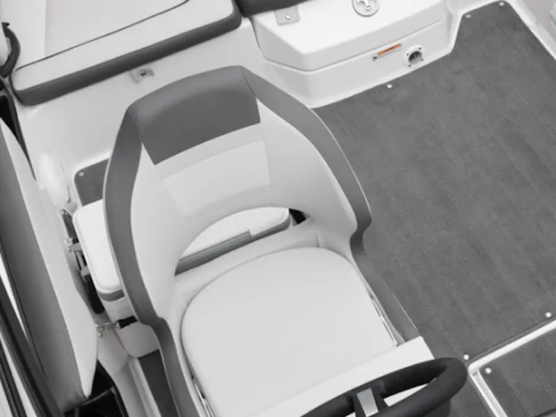 Slide: The Image of 2025 Yamaha Boats SX190 interior with sleek seating and modern design. - 6