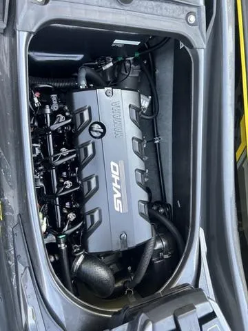 Slide: The Image of 2021 Yamaha Waverunner FX SVHO engine compartment, showcasing powerful marine engine design. - 7