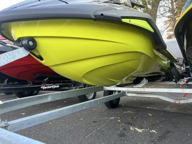 Slide: The Image of 2021 Yamaha Waverunner FX SVHO in vibrant yellow on a trailer. - 8