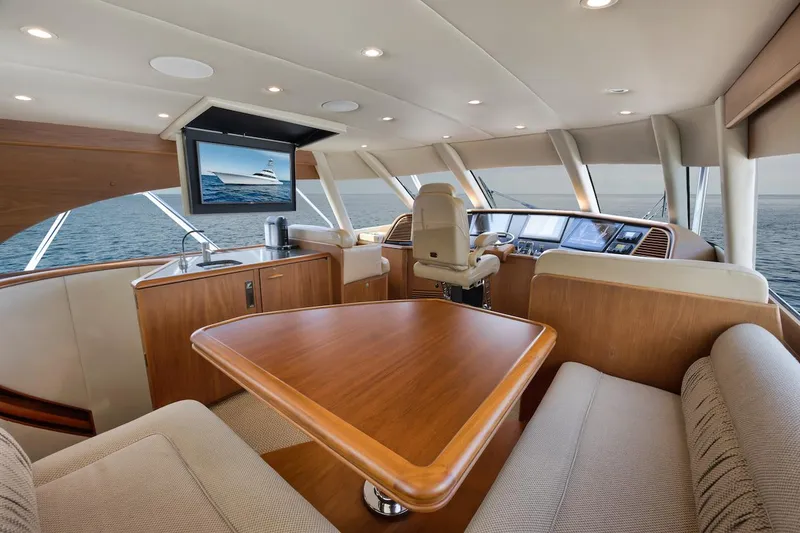 Slide: The Image of Luxurious interior of 2016 Merritt 86' Enclosed Flybridge yacht with modern amenities. - 34